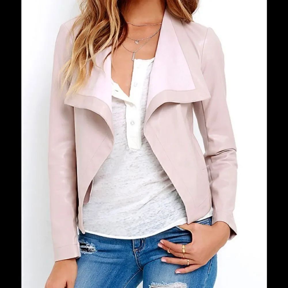 Bb Dakota Blush colored faux leather jacket